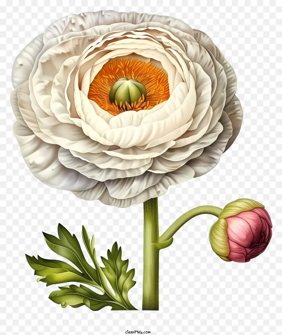 Ranunculus Flor，Peonía Blanca PNG