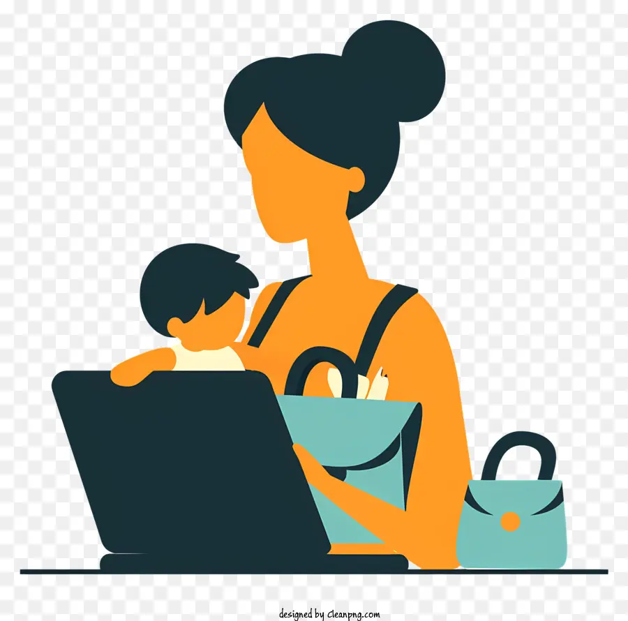 Día De Las Madres Trabajadoras，Madre E Hijo PNG