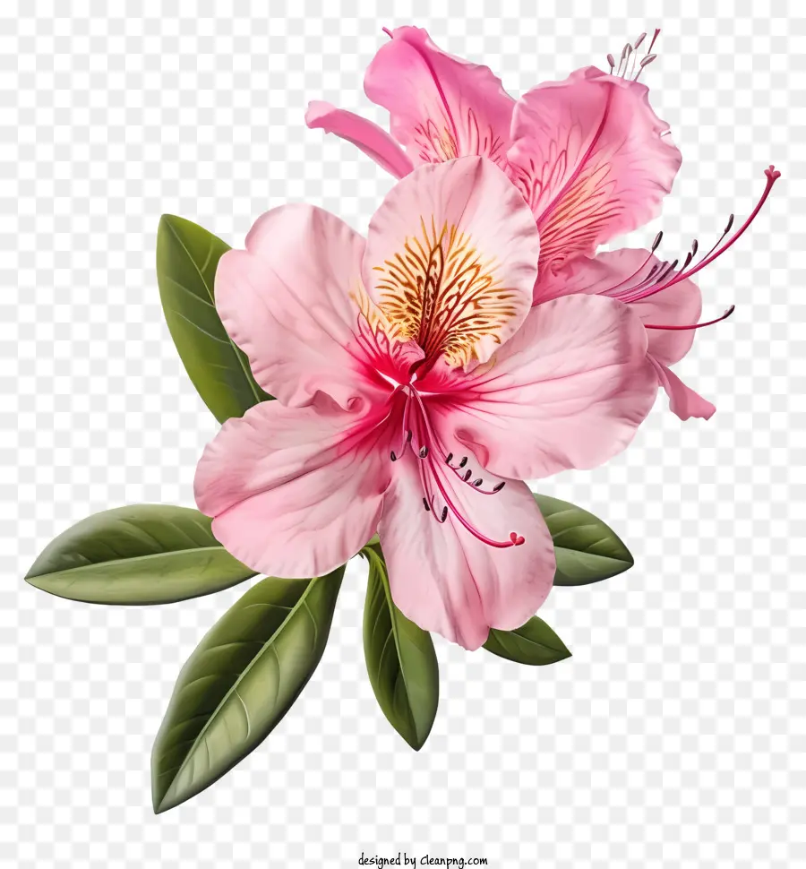 Floración De Azalea Elegante De Acuarela，Flor Rosa PNG