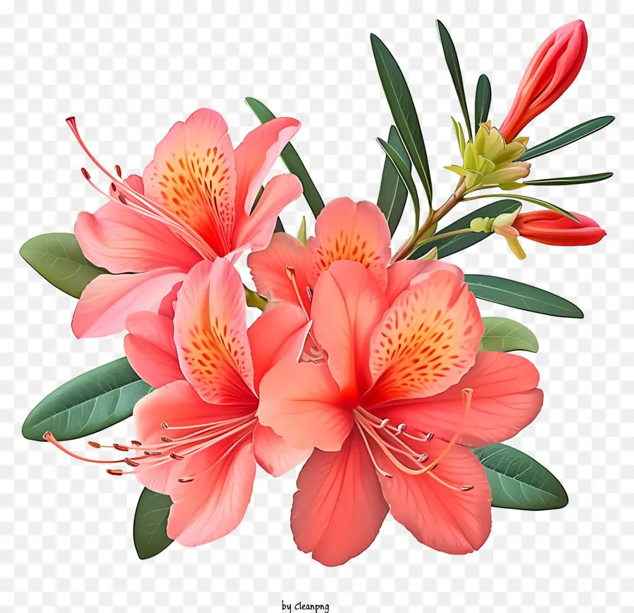 Elegante Icono De Flor De Azalea，Flores Rosadas PNG