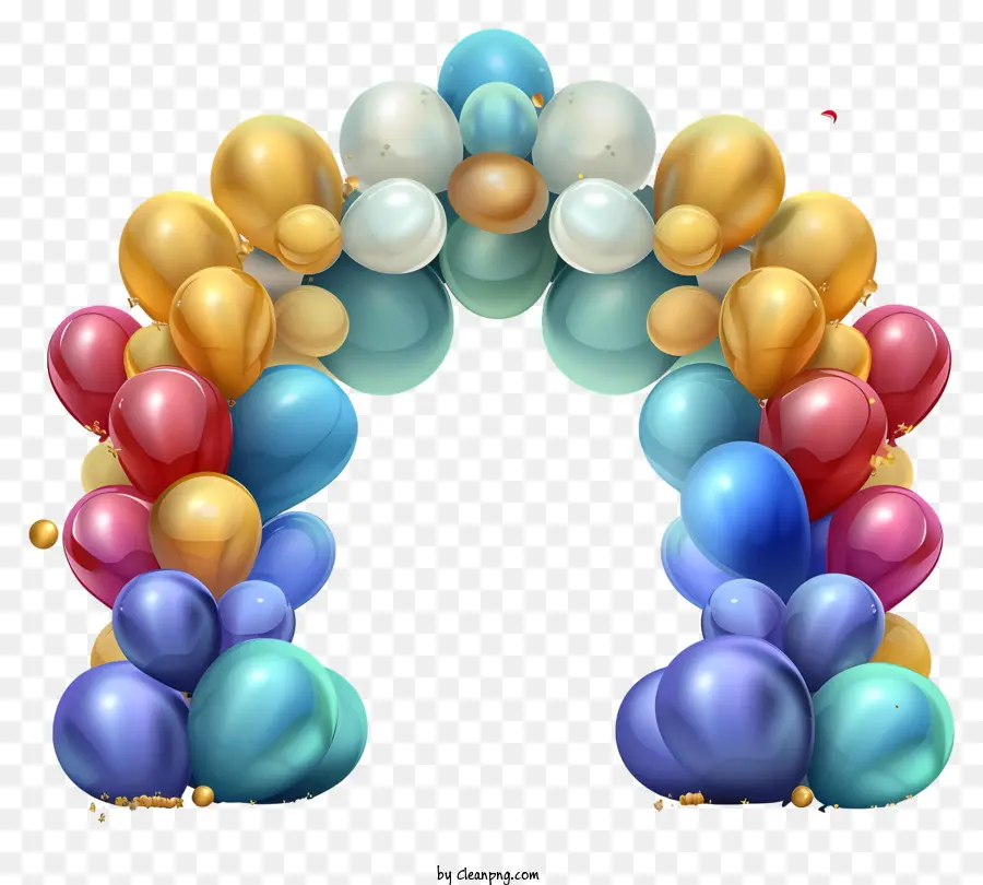 Arco De Globos De Cumpleaños Dibujado A Mano，Arco De Globos PNG