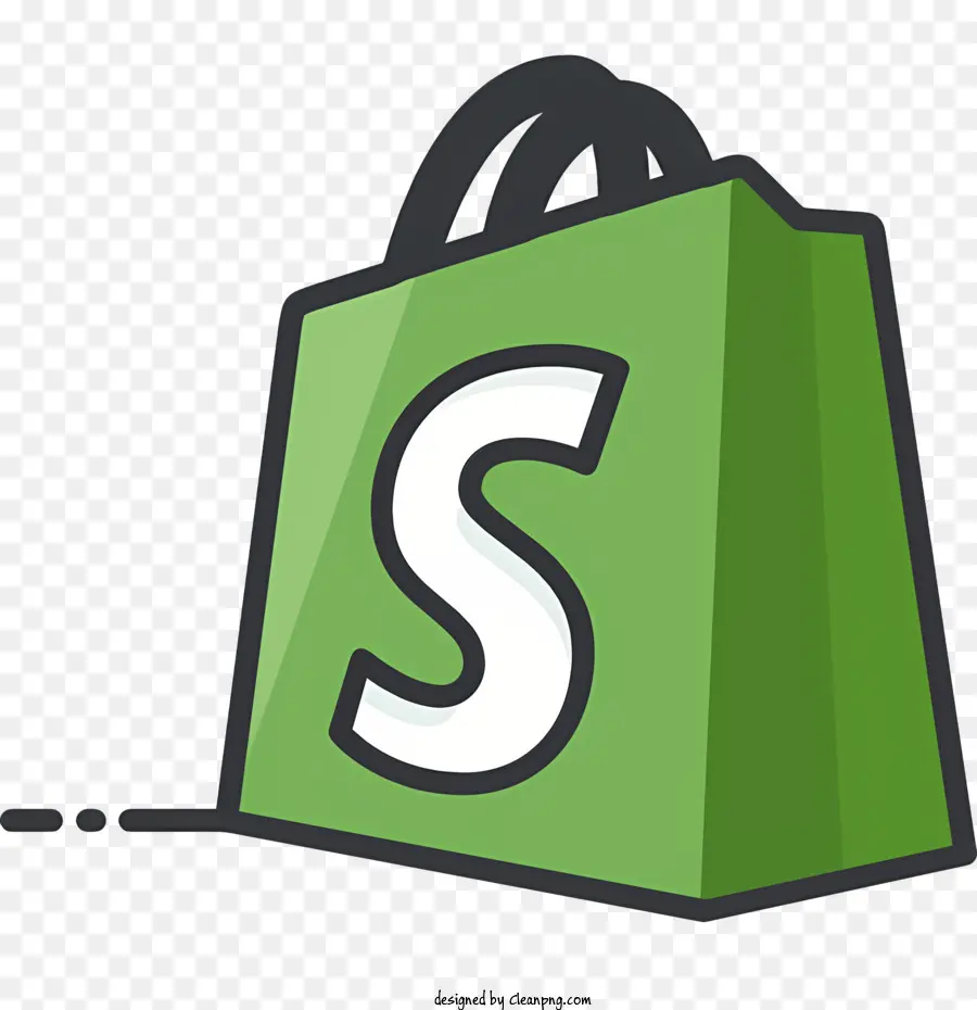 Shopify Logotipo，Verde De La Bolsa De Compras PNG