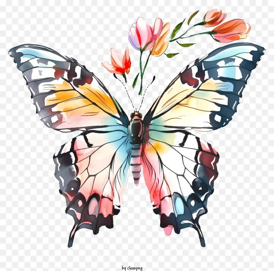 Acuarela Elegante Mariposa，Pintura A La Acuarela PNG