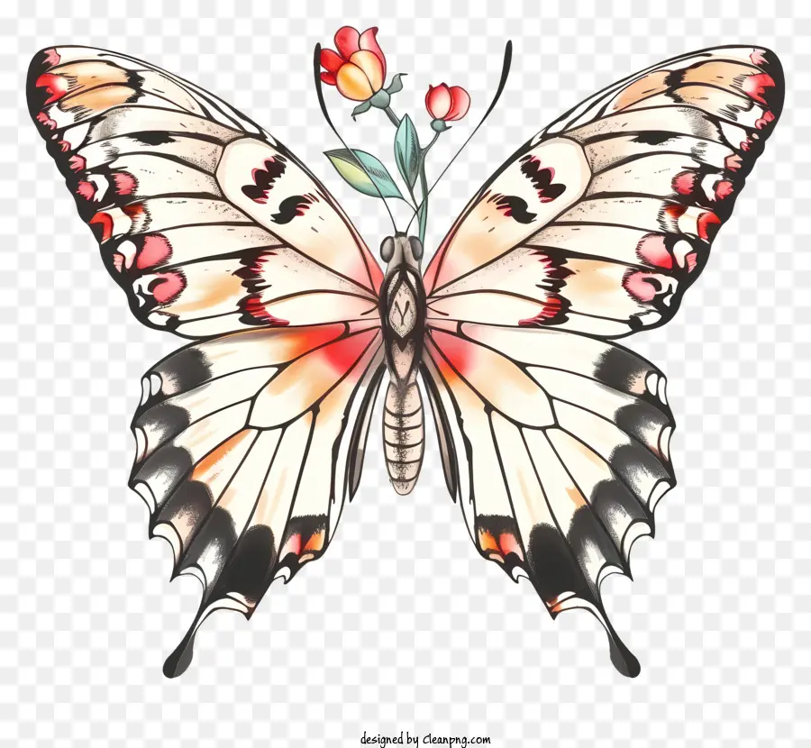 Ilustraciones Detalladas，Mariposa Elegante PNG