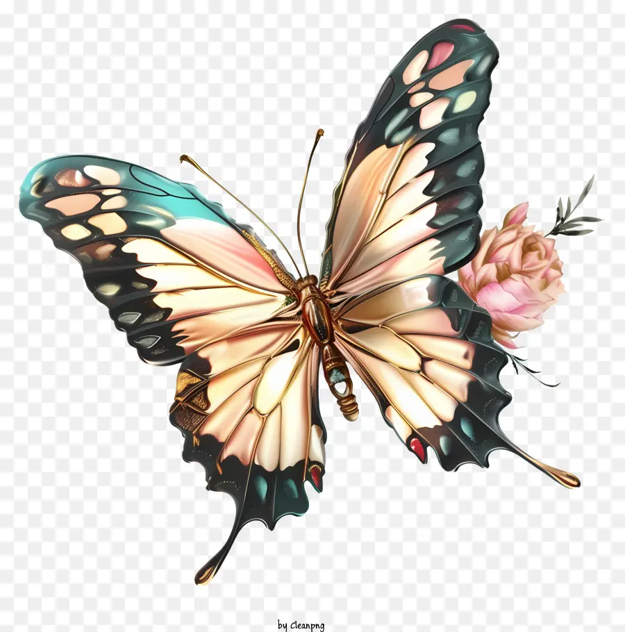 Elegante Vector De Mariposa 3d，Mariposa PNG