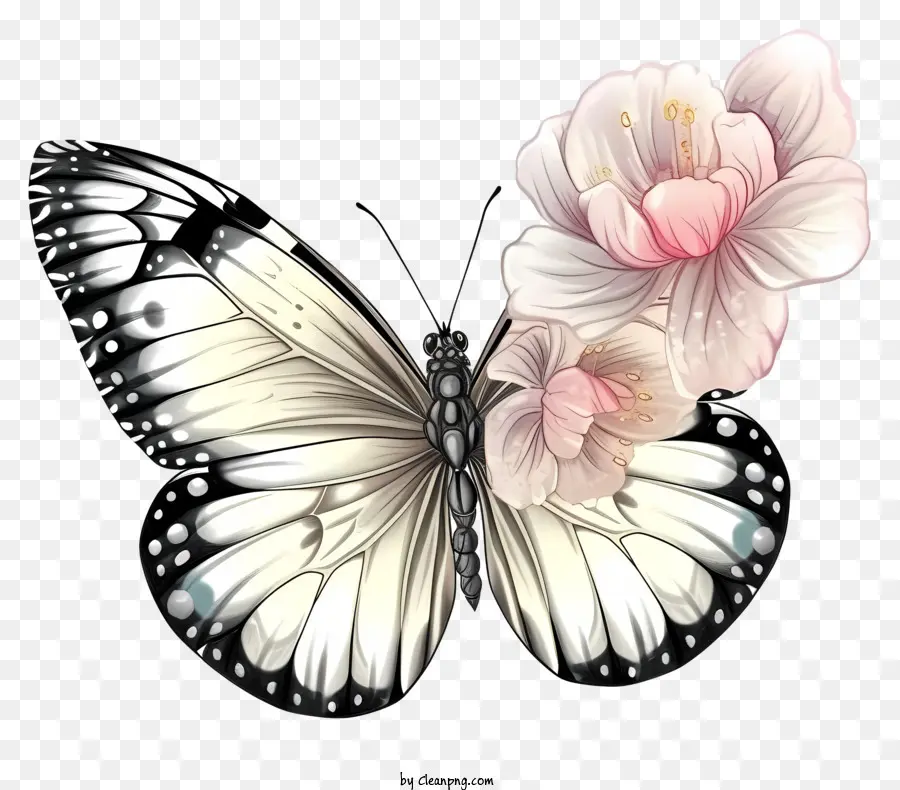 Diseño De Dibujo Vectorial De Mariposa Elegante，Mariposa Blanca PNG