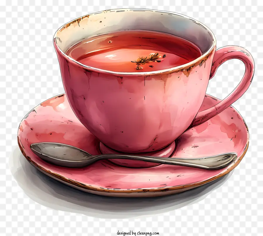 La Taza De Té，Taza De Té Rosa PNG