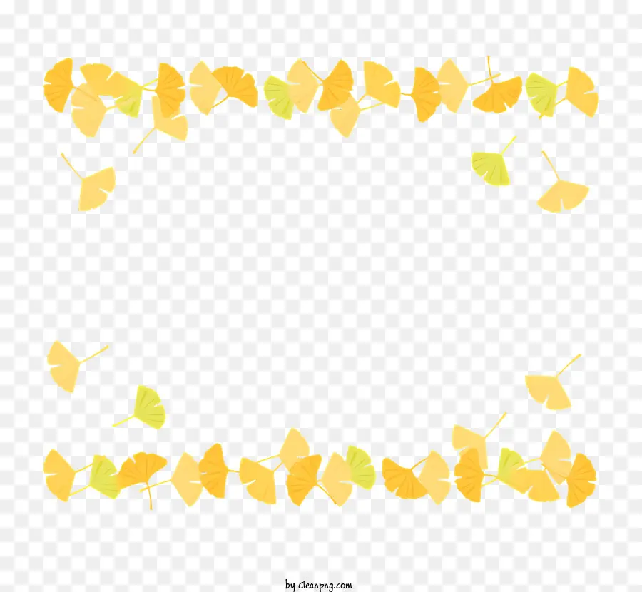 Marco De Hojas De Otoño，Hojas De Gingko PNG