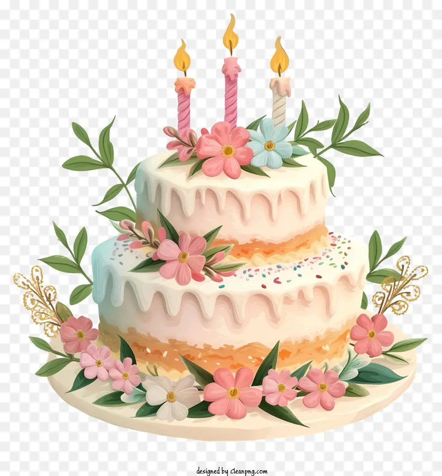 Icono De Pastel De Cumpleaños Y Flores，1 Pastel De Cumpleaños PNG