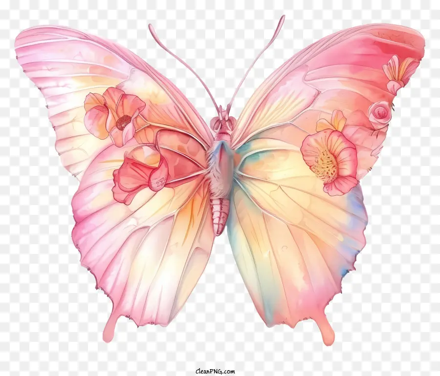 Mariposa Pastel Elegante，Pink Butterfly PNG