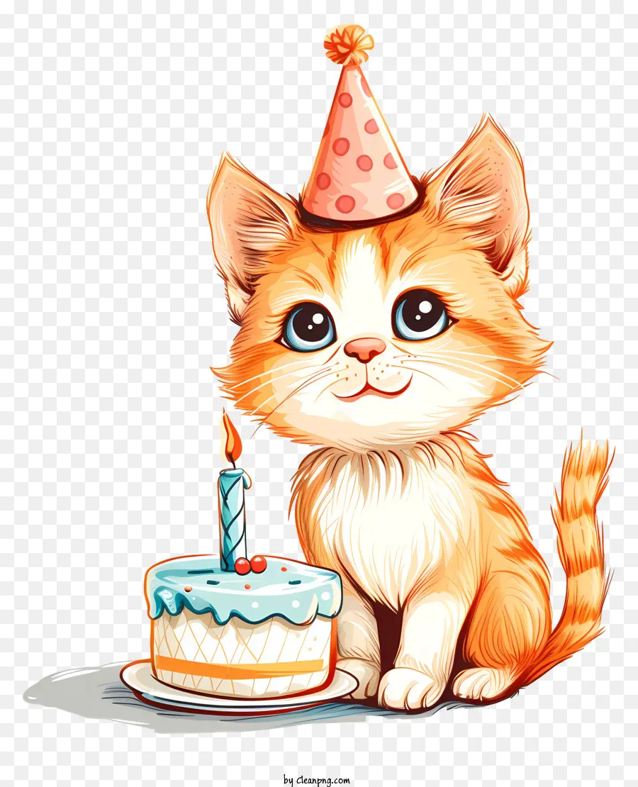 Cumpleaños De La Mascota，Lindo Gatito PNG