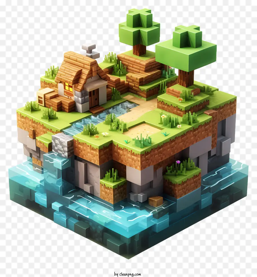 Minecraft，Pequeña Isla PNG