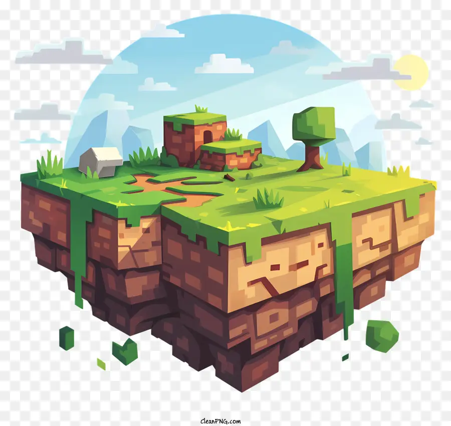 Minecraft，Paisaje 3d PNG