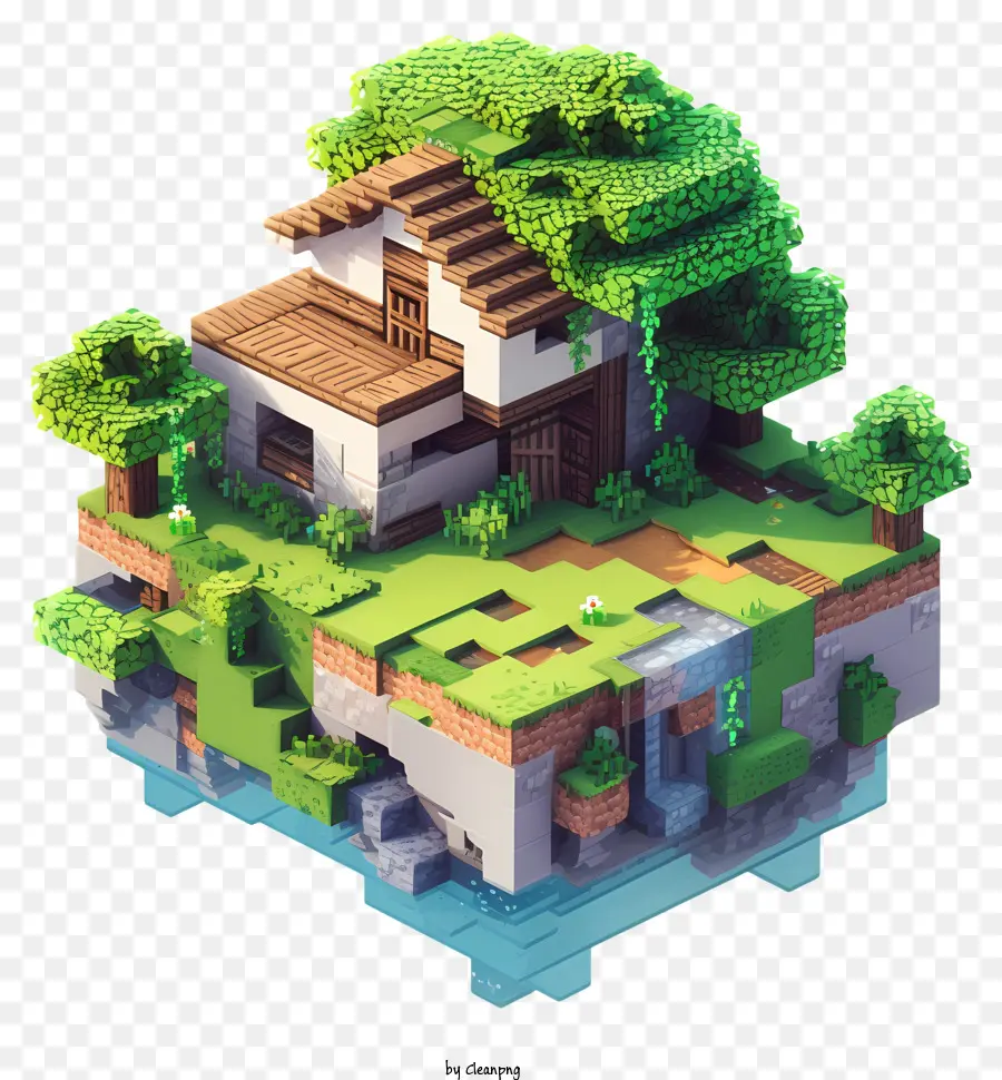 Minecraft，Edificio De La Isla PNG