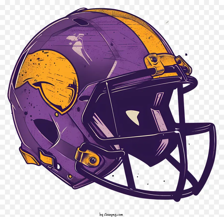 Casco De Fútbol Americano，Colores Morados Y Dorados PNG