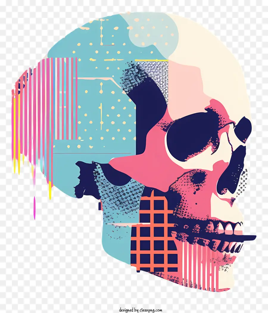 Calavera De Muerte，Calavera Colorida PNG