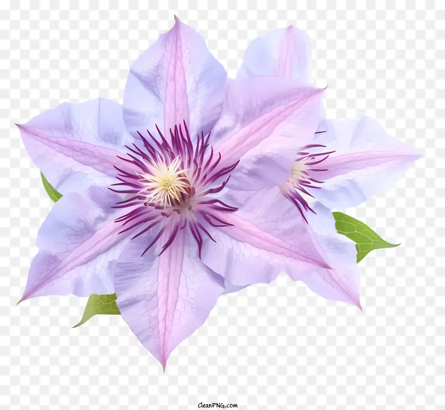 Flor De Clemátide Elegante Plana，Flor Morada PNG