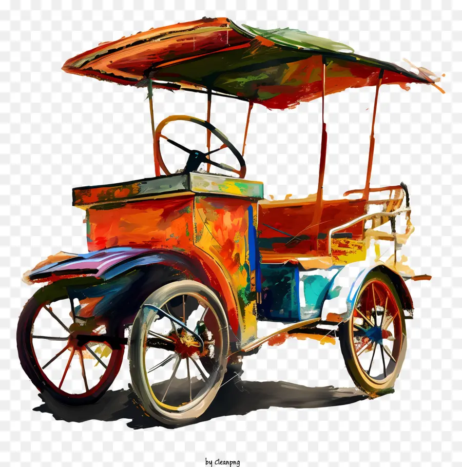 Auto Rickshaw，Pintura De Coche Vintage PNG