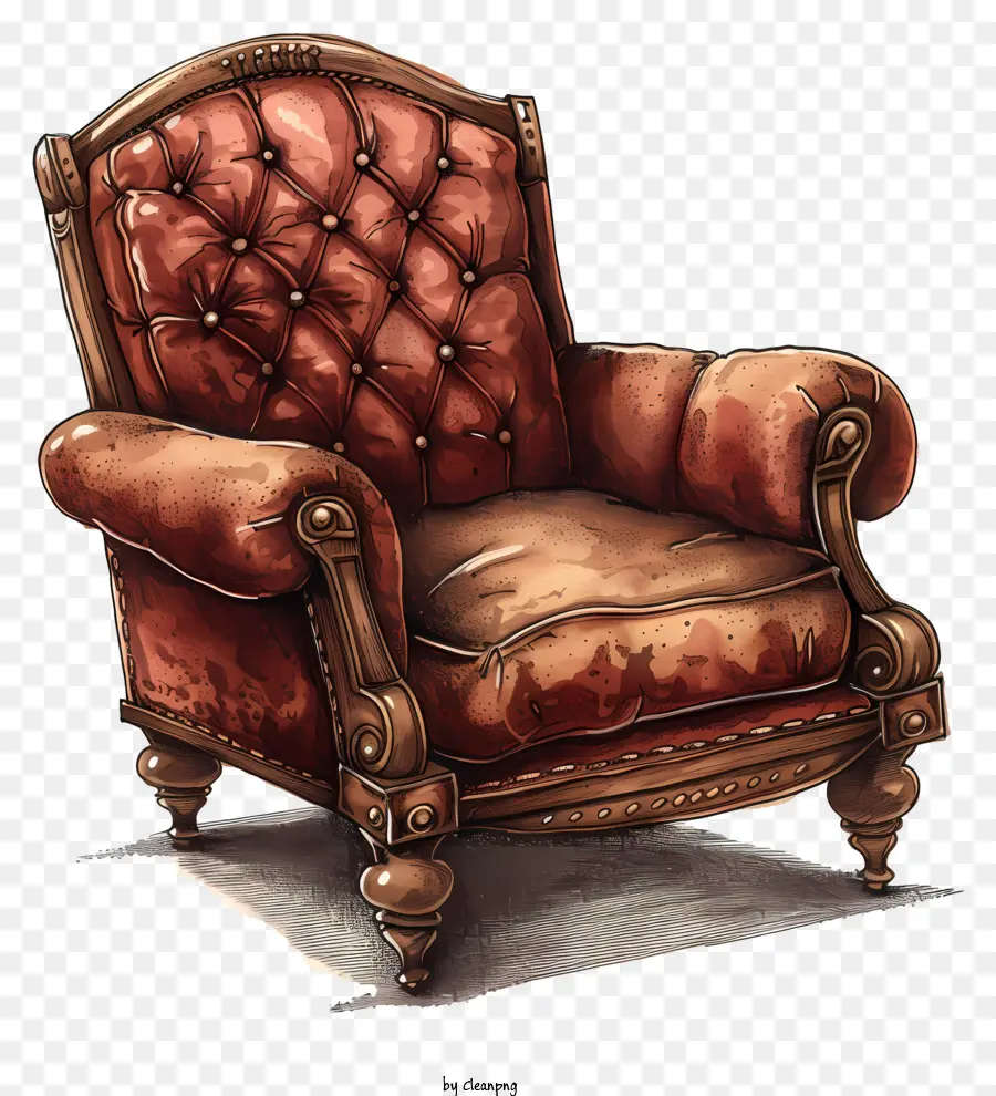 Silla Rica，Sillón De Cuero Viejo PNG