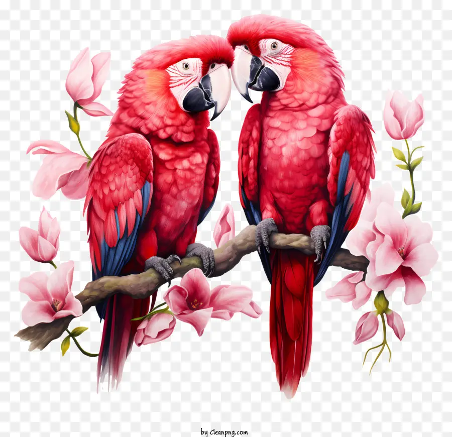 Loros De San Valentín，Loros Rojos PNG