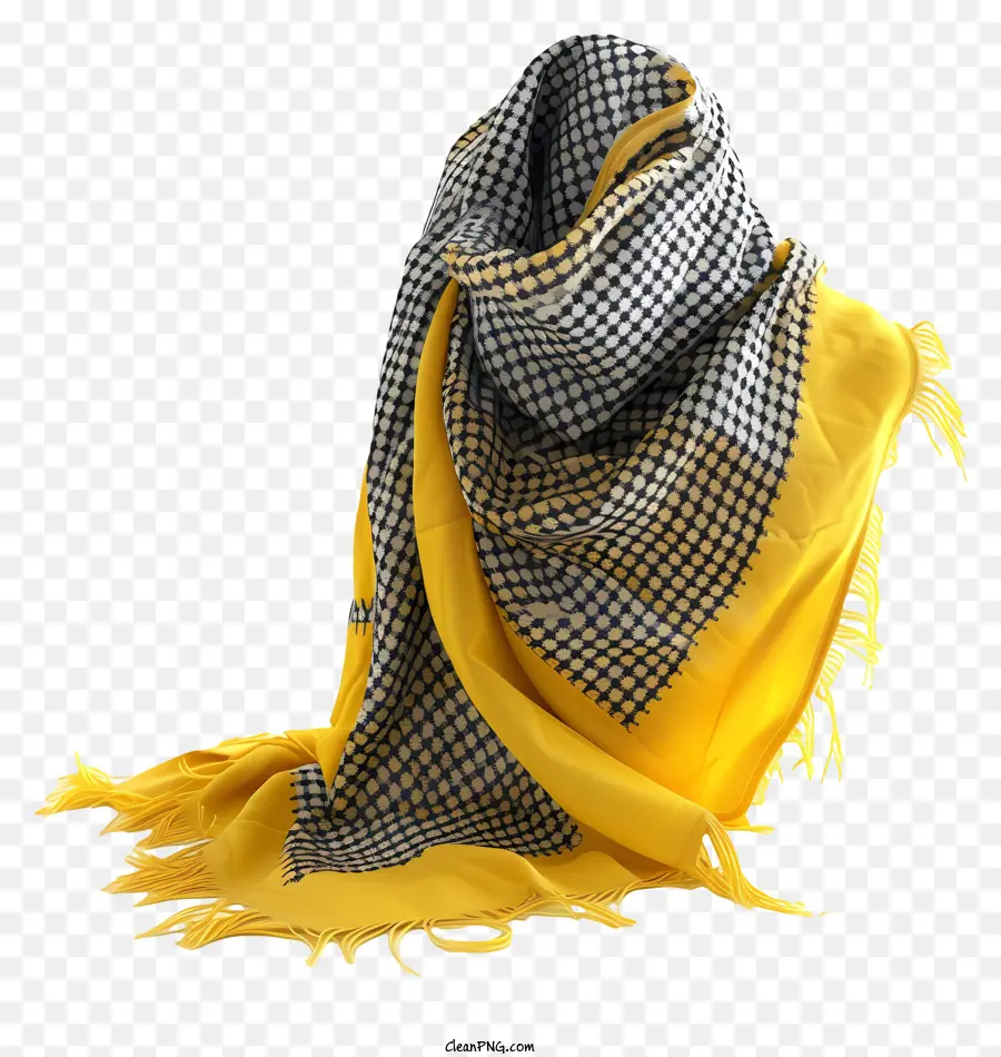 Bufanda Keffiyeh，Bufanda En Amarillo Y Negro PNG