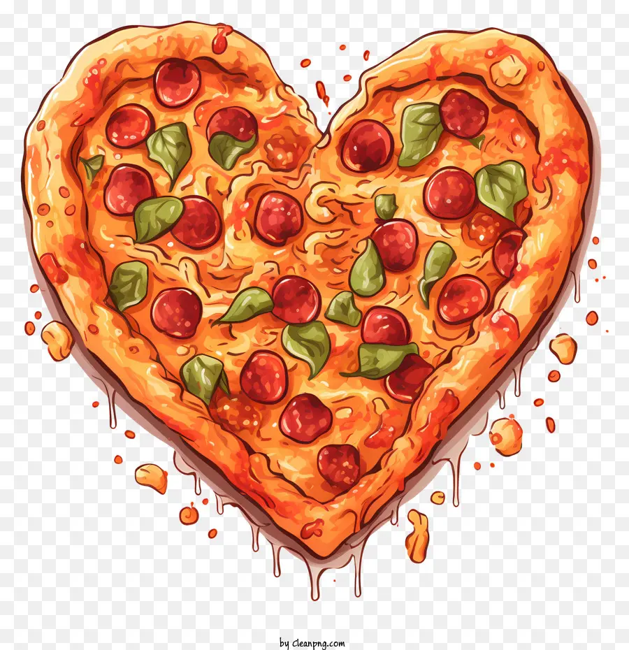 Pizza De San Valentín，Pizza En Forma De Corazón PNG