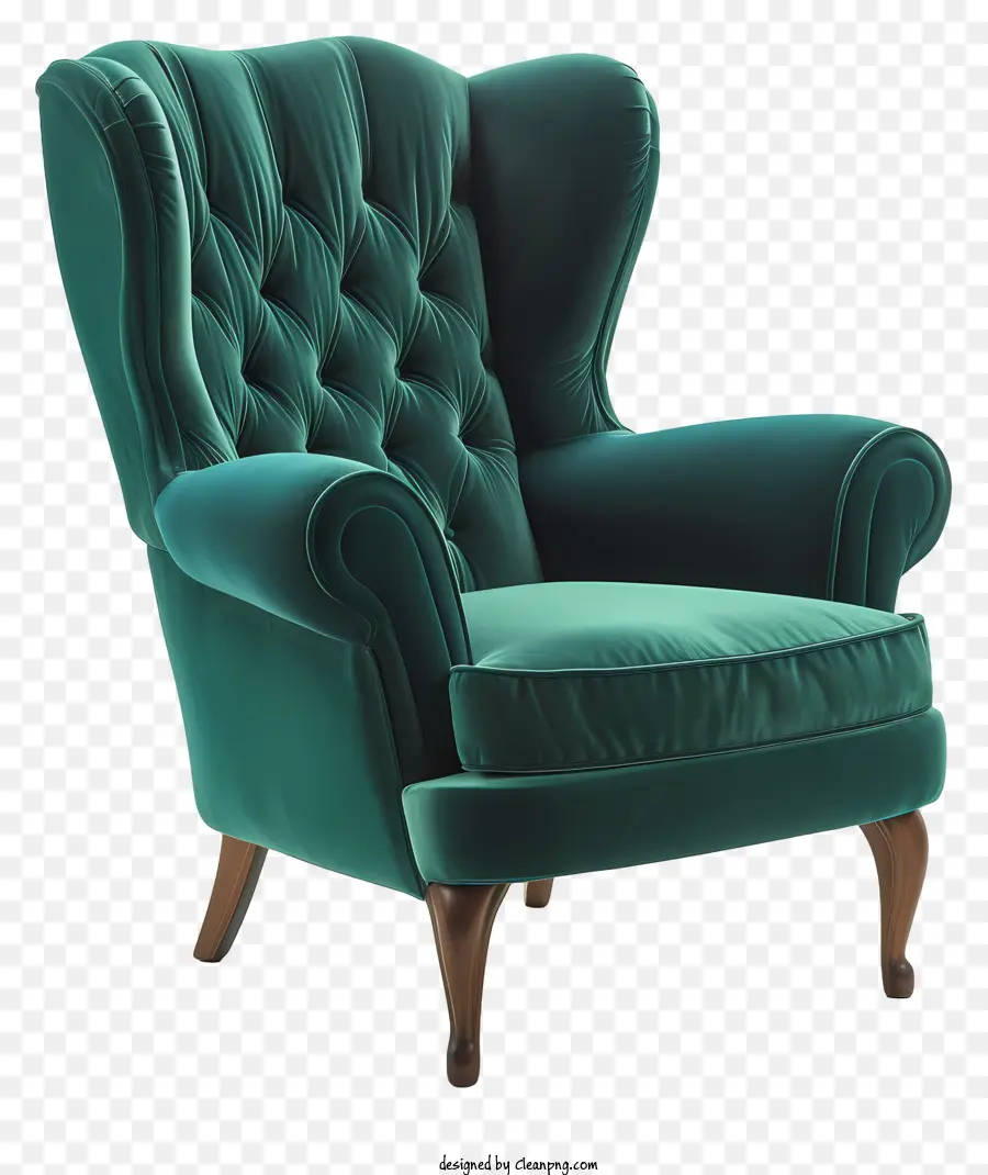 Silla Rica，Sillón De Terciopelo Verde PNG