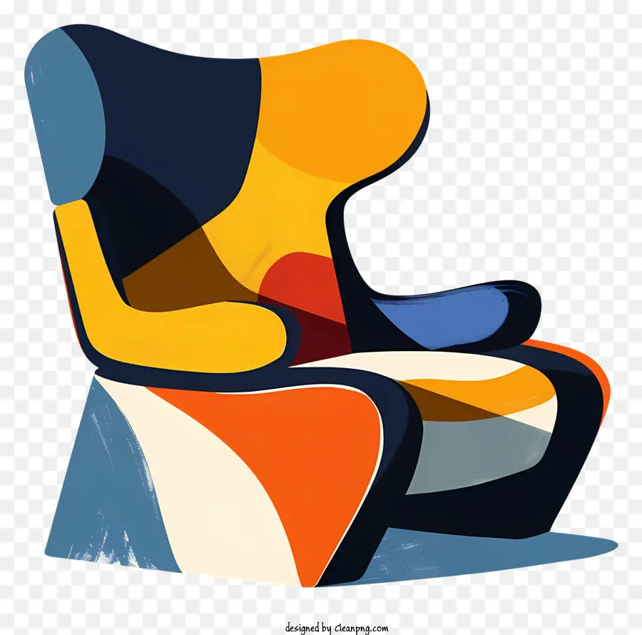 Sillón Moderno，Silla Naranja Y Azul PNG