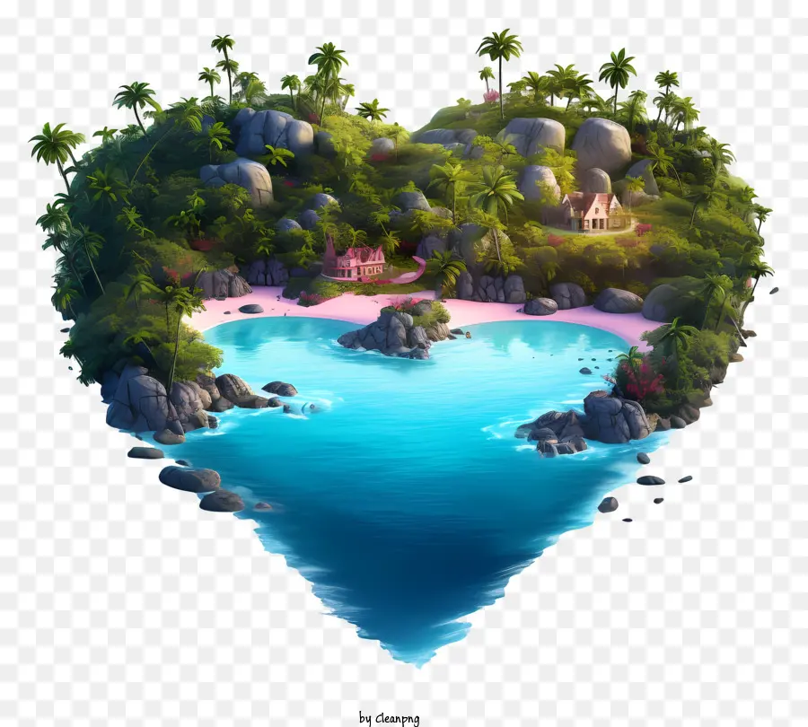 Isla De San Valentín，Isla En Forma De Corazón PNG