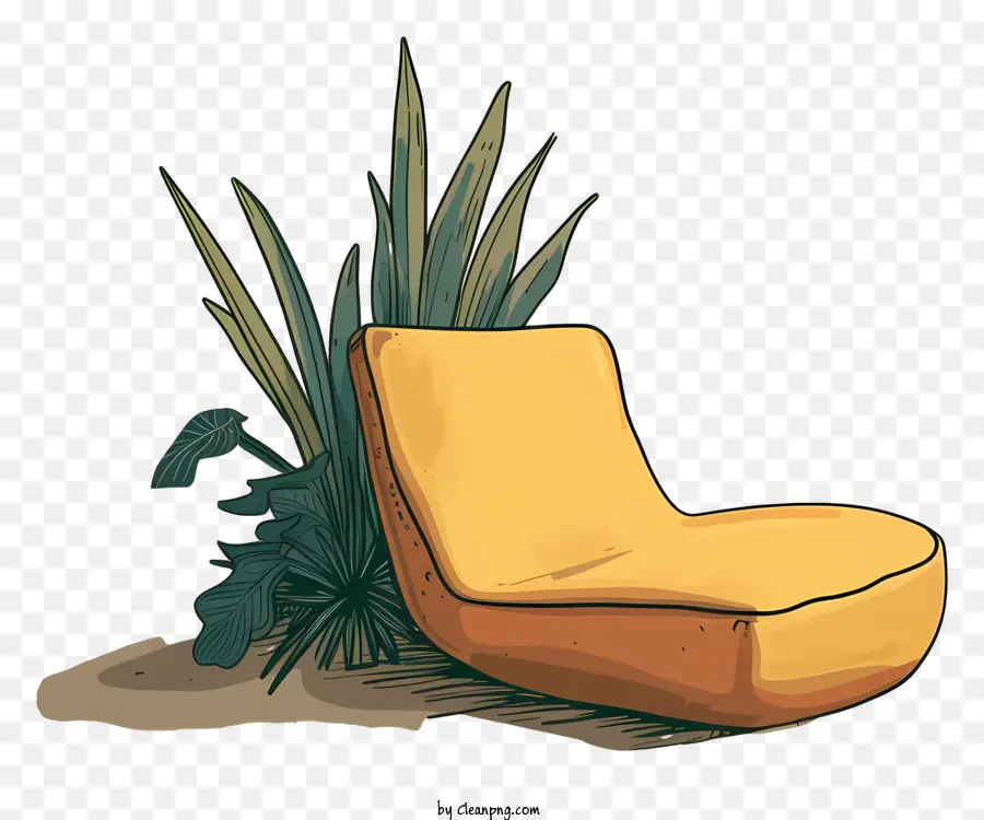 Sillón Moderno，Silla De Bolsa De Frijoles Amarillos PNG