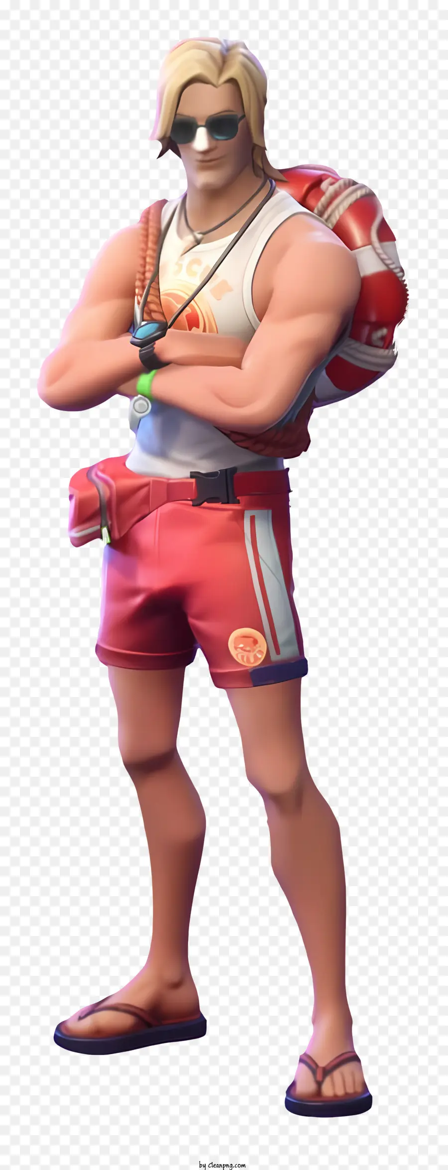 Fortnite，Hombre En Pantalones Cortos De Natación Rojos PNG