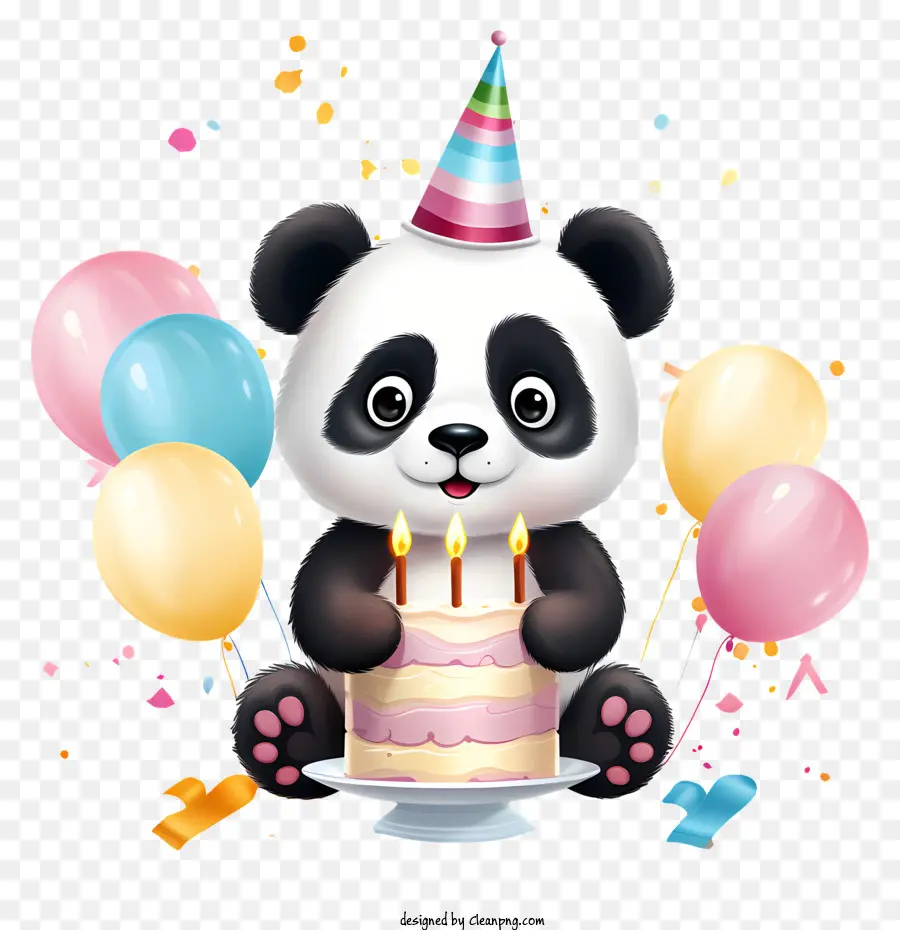 Día Del Panda，Panda Con Pastel PNG