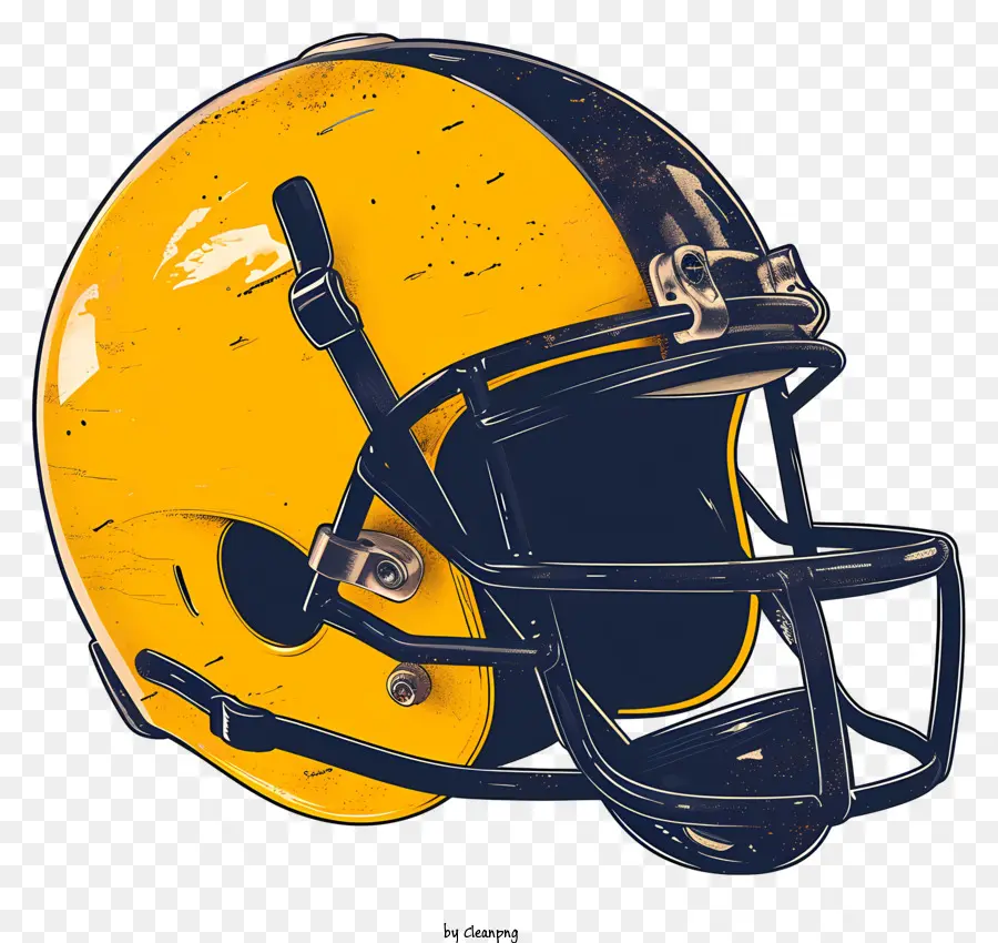 Casco De Fútbol Americano，Casco Negro Y Amarillo PNG