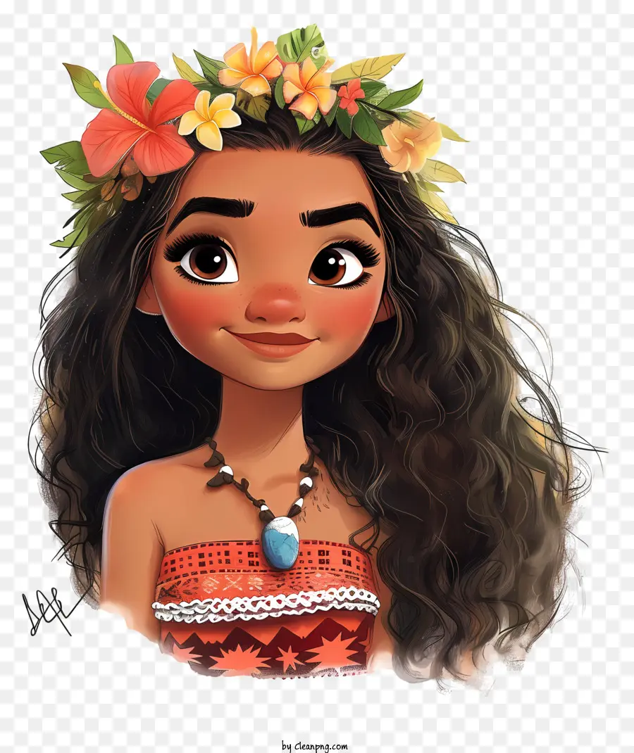 Moana，Chica Con Cabello Largo Y Castaño PNG