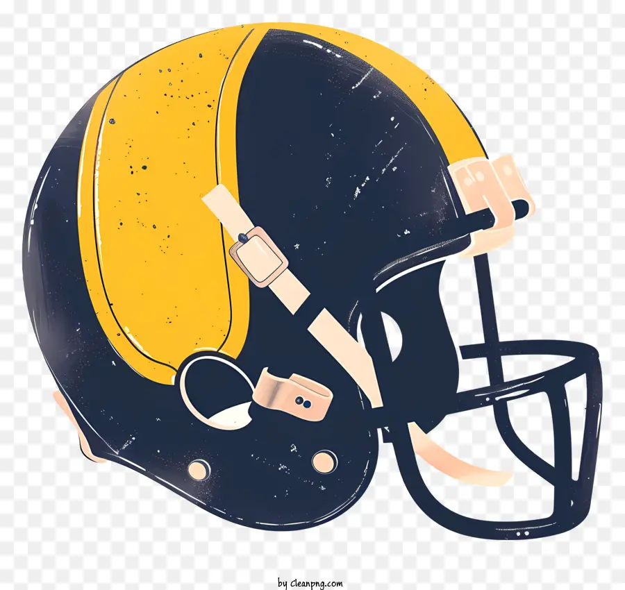 Casco De Fútbol Americano，Diseño Amarillo Y Azul PNG