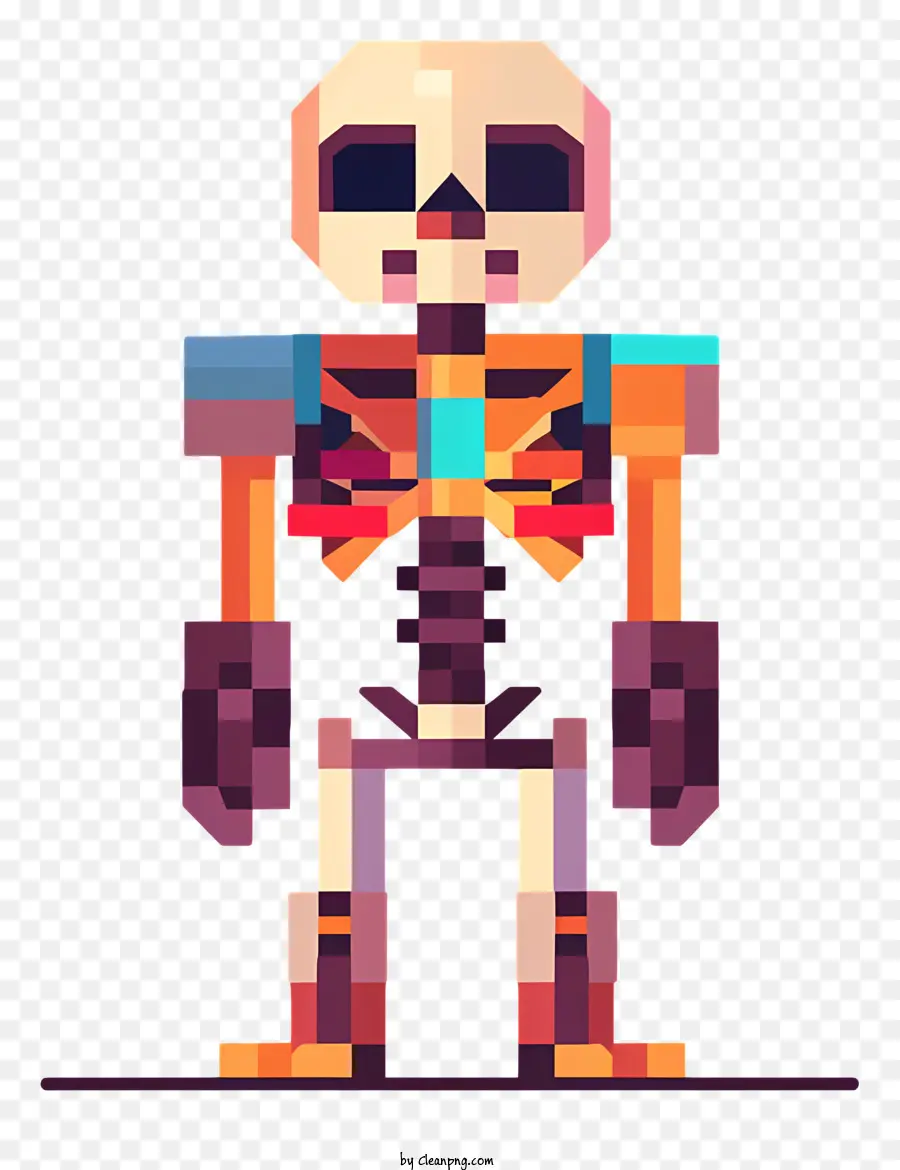 Minecraft，Esqueleto Colorido PNG