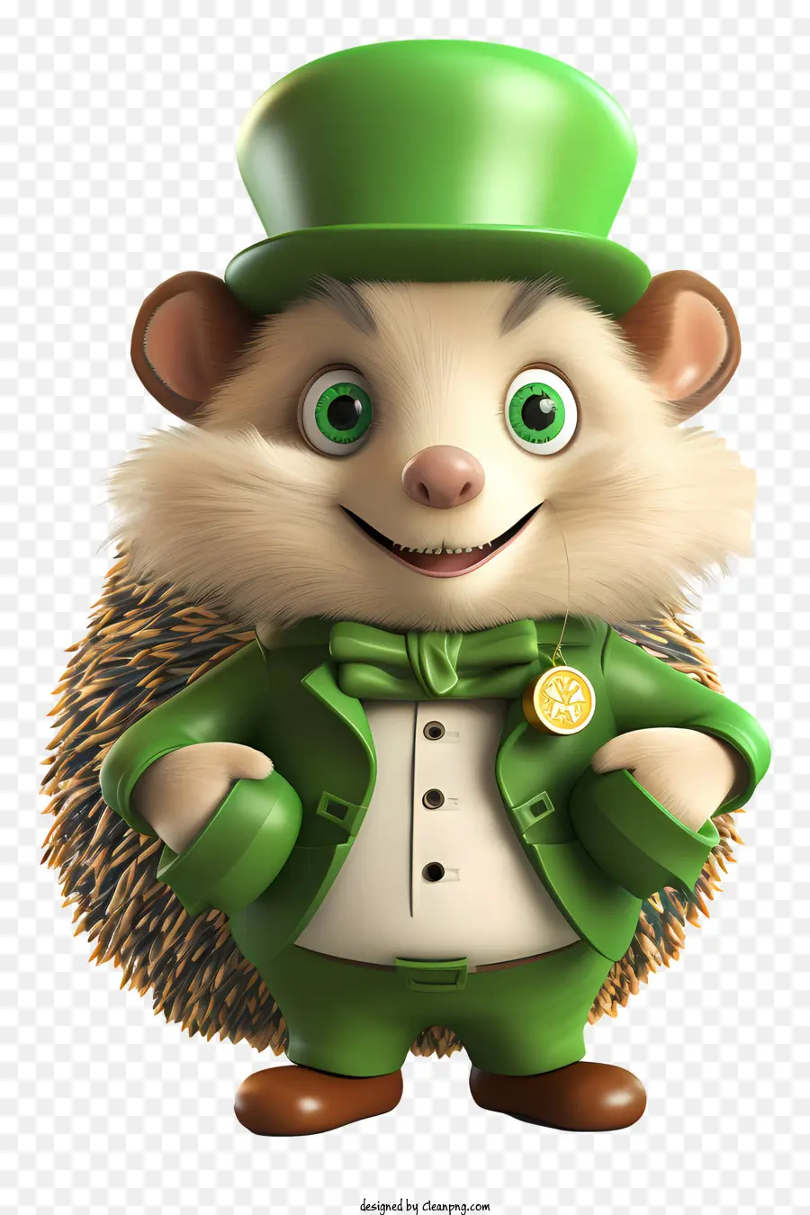 San Patricio Hedgehog，Hedgehog En Un Traje PNG