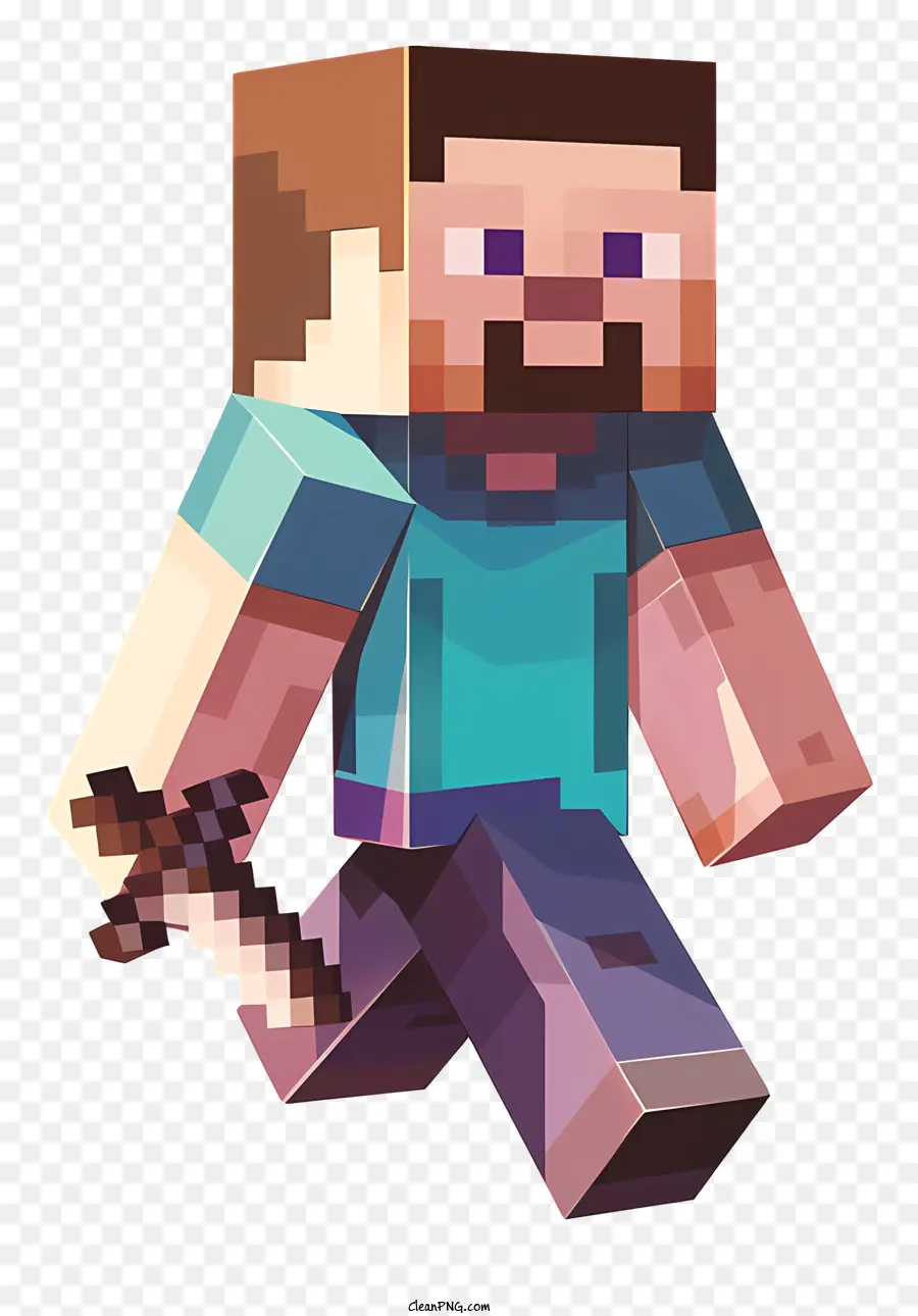 Steve De Minecraft，Cuchillo PNG