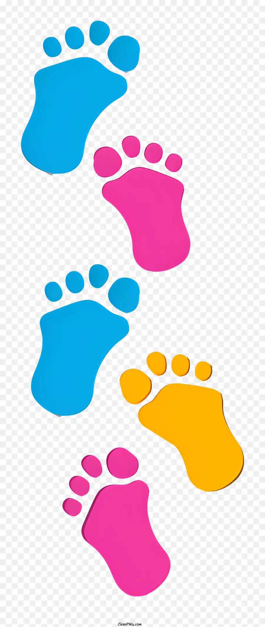 Footprints，Huellas Coloridas PNG