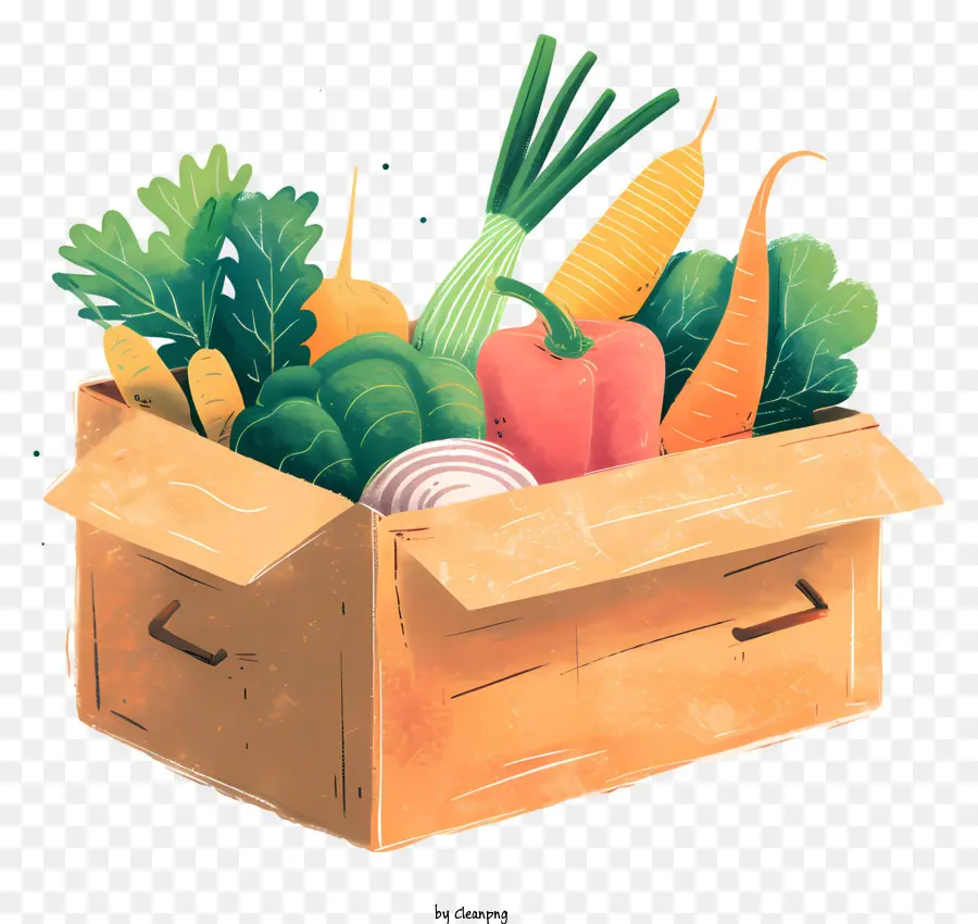 Caja Vegetal，Caja De Cartón PNG