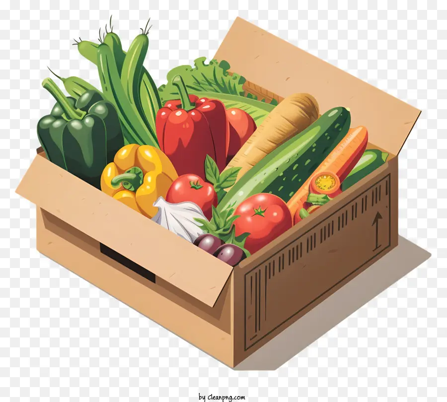 Caja Vegetal，Caja De Cartón PNG