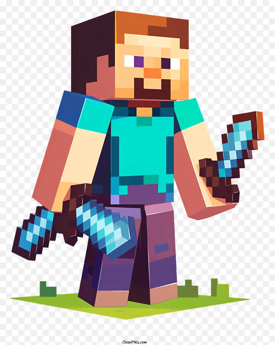 Steve De Minecraft，Cuchillos PNG