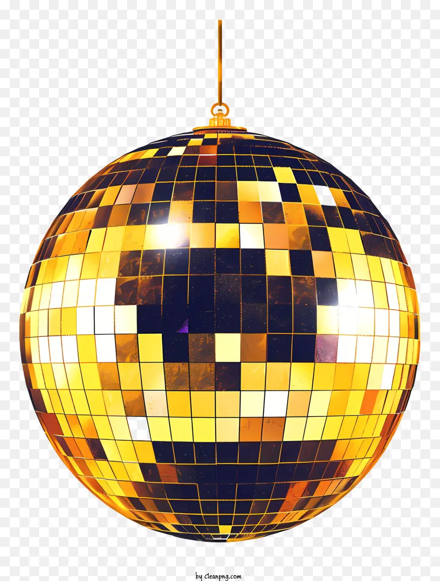 La Bola De Discoteca，Oro Metálico PNG