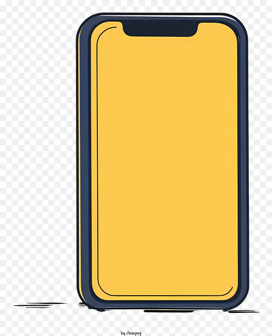 Marco Del Iphone，Smartphone Con Pantalla Amarilla PNG