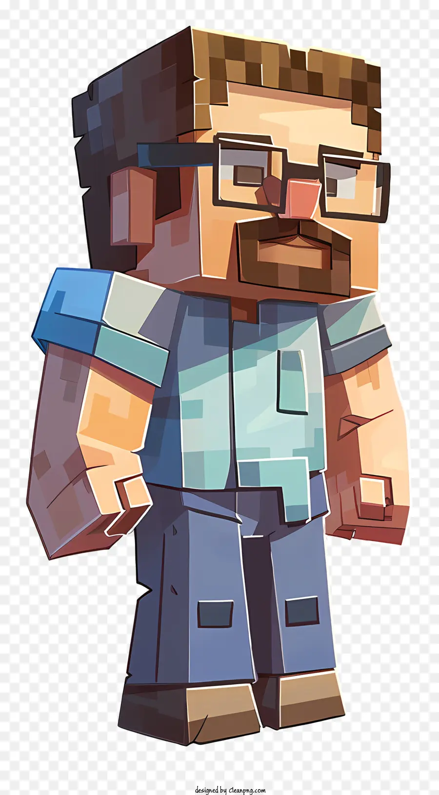 Steve De Minecraft，Camisa Azul PNG