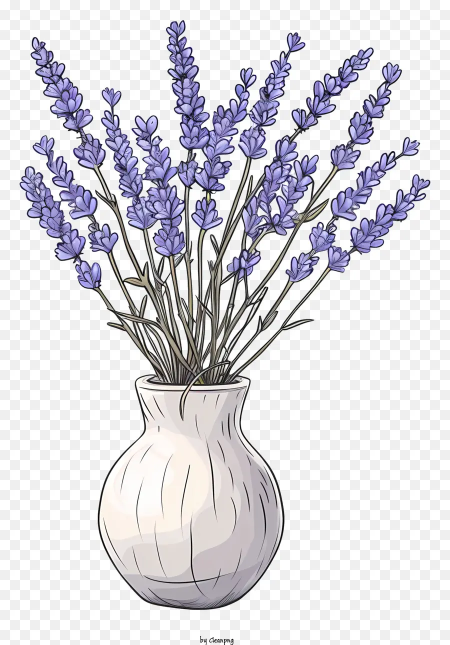 Lavanda En Florero，Flores PNG