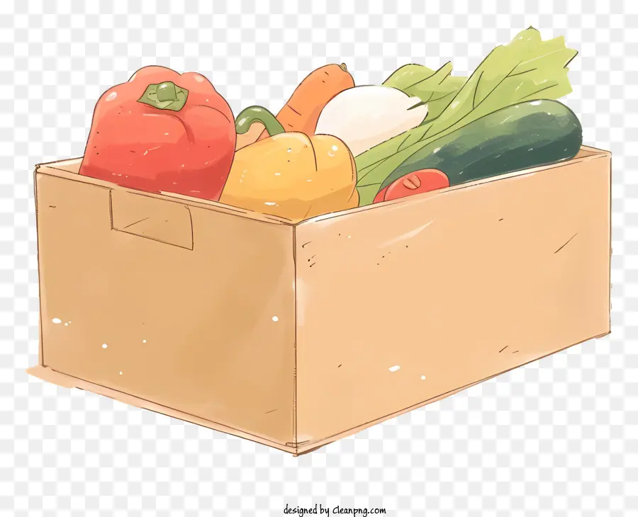 Caja Vegetal，Caja De Cartón PNG