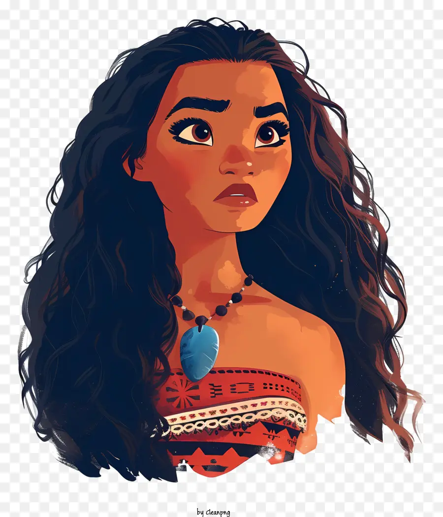 Moana，Chica Con Collar PNG