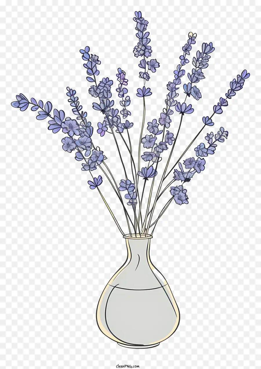 Lavanda En Florero，Flores PNG