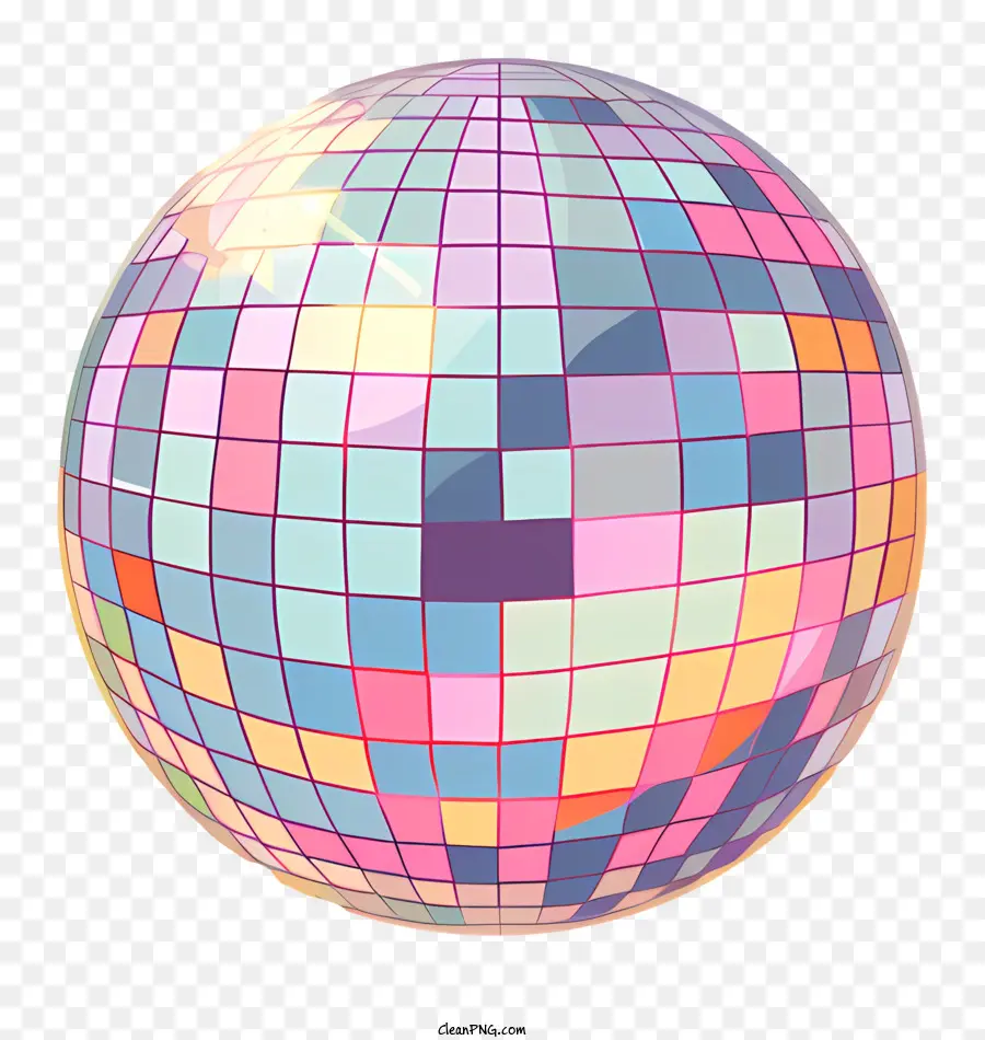 La Bola De Discoteca，Cuadrados Multicolores PNG